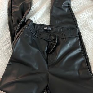 leather Zara jeans